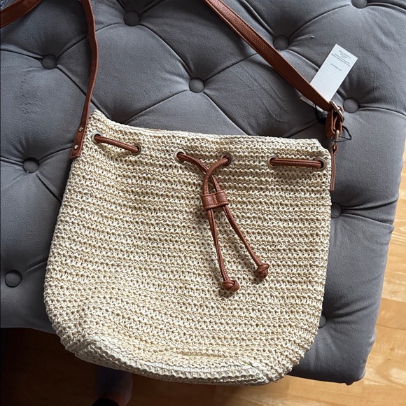 Handbags - Stylish Cream and Tan Women's Bag